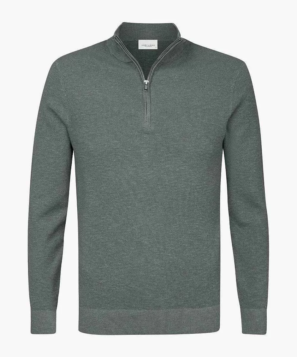 Hot Blue Textured Half-Zip Half Zip Pullover