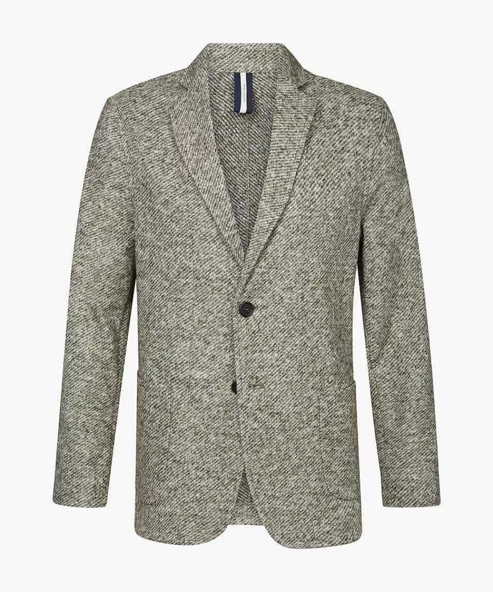 Discount Grey Melange Knitted Jacket Jackets