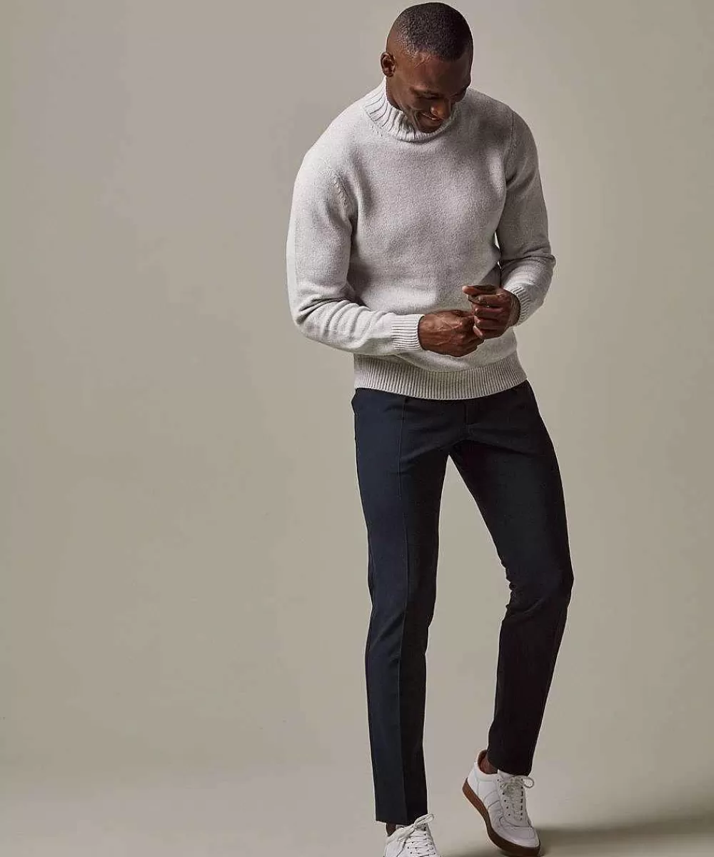 Fashion Grey Wool Mock Neck Roll Necks