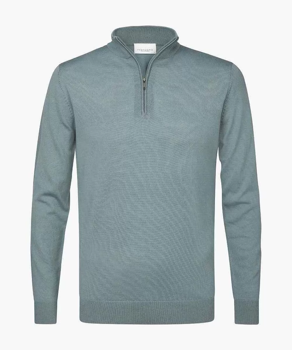 Discount Light-Green Merino Half Zip Half Zip Pullover